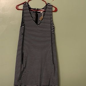 Banana Republic black & white striped dress medium